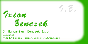 ixion bencsek business card